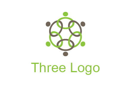 connected circles swoosh people logo