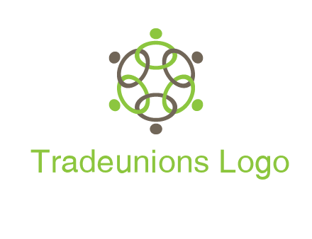connected circles swoosh people logo