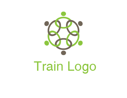 connected circles swoosh people logo
