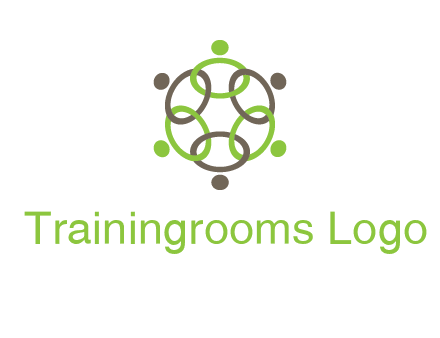 connected circles swoosh people logo