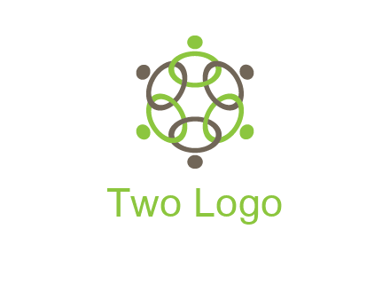 connected circles swoosh people logo