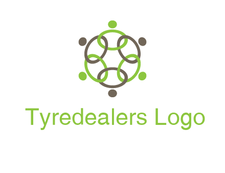 connected circles swoosh people logo