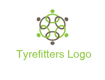 connected circles swoosh people logo