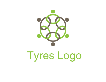 connected circles swoosh people logo