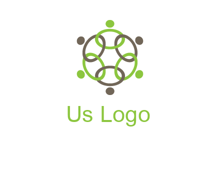connected circles swoosh people logo
