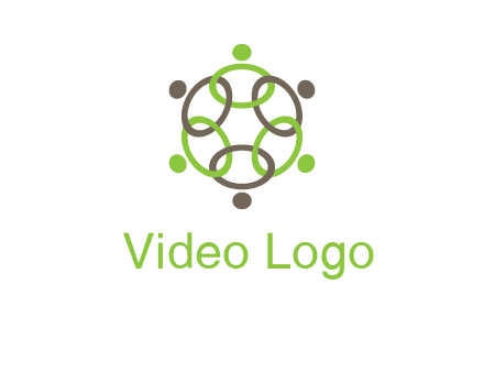connected circles swoosh people logo