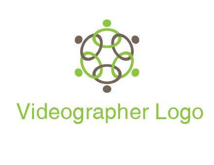 connected circles swoosh people logo