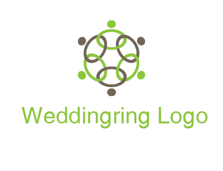 connected circles swoosh people logo
