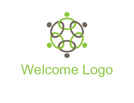connected circles swoosh people logo