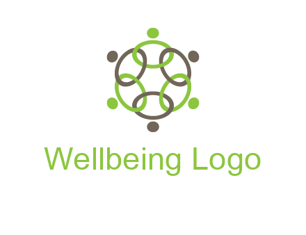 connected circles swoosh people logo