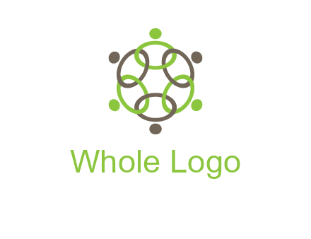 connected circles swoosh people logo