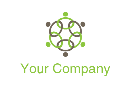 connected circles swoosh people logo