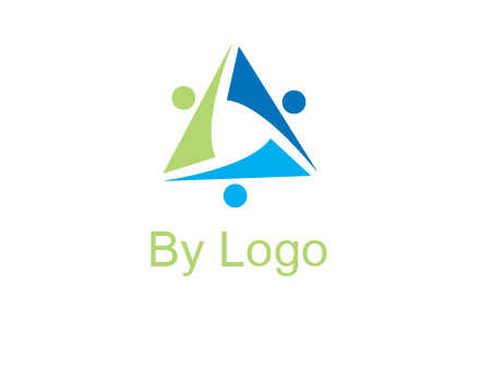 swoosh people triangle logo