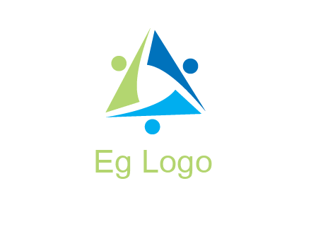 swoosh people triangle logo
