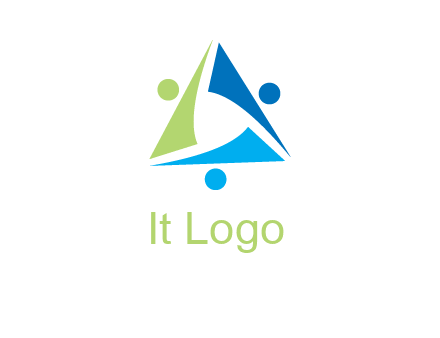 swoosh people triangle logo
