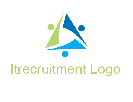 swoosh people triangle logo