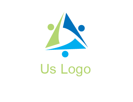 swoosh people triangle logo
