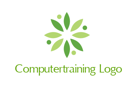 flower swoosh people employment logo