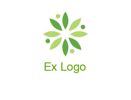 flower swoosh people employment logo