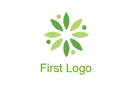 flower swoosh people employment logo