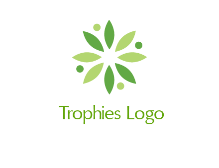 flower swoosh people employment logo
