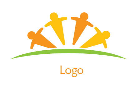 round figure kids childcare logo