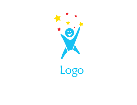 toddler playing with star childcare logo