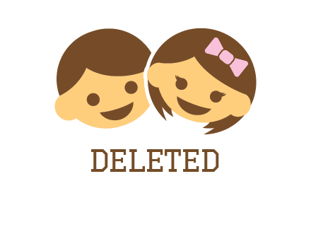 smiley face boy and girl education logo