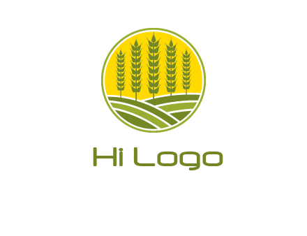 upright wheat stalks farm logo