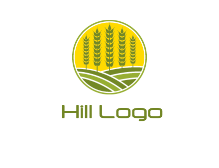 upright wheat stalks farm logo