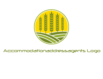 upright wheat stalks farm logo