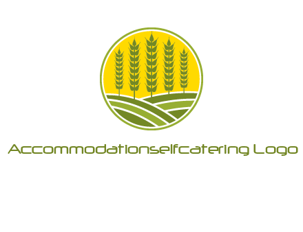 upright wheat stalks farm logo