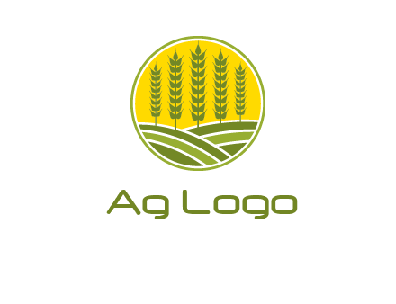 upright wheat stalks farm logo