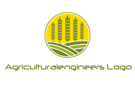 upright wheat stalks farm logo