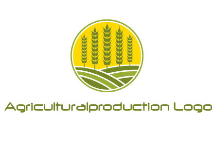 upright wheat stalks farm logo