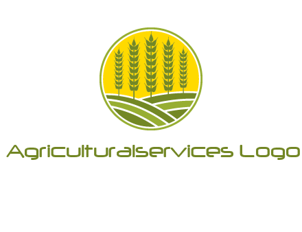 upright wheat stalks farm logo