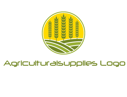 upright wheat stalks farm logo
