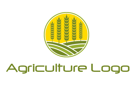upright wheat stalks farm logo