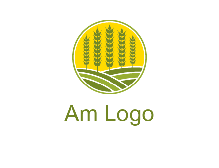 upright wheat stalks farm logo