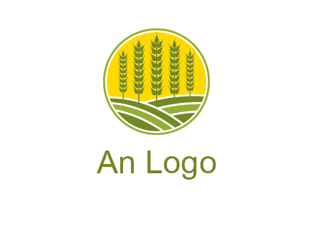 upright wheat stalks farm logo