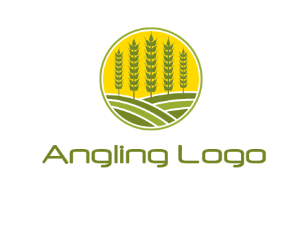 upright wheat stalks farm logo