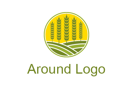 upright wheat stalks farm logo