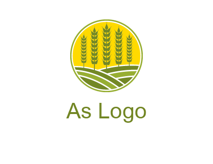 upright wheat stalks farm logo