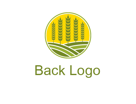 upright wheat stalks farm logo