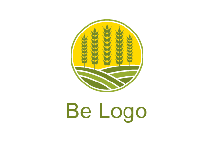 upright wheat stalks farm logo