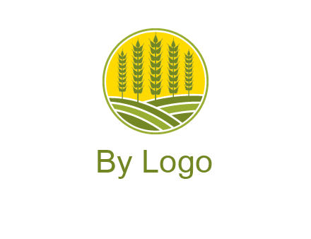 upright wheat stalks farm logo