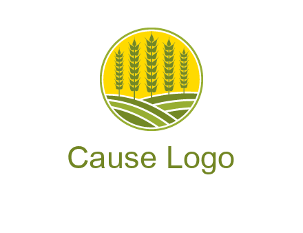upright wheat stalks farm logo