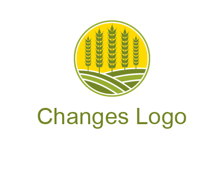upright wheat stalks farm logo