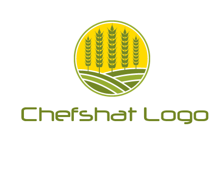 upright wheat stalks farm logo