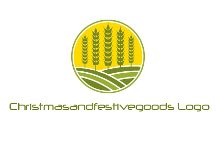 upright wheat stalks farm logo